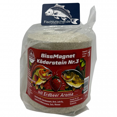 Fischlutscher BissMagnet Köderstein Nr. 3 Erdbeere