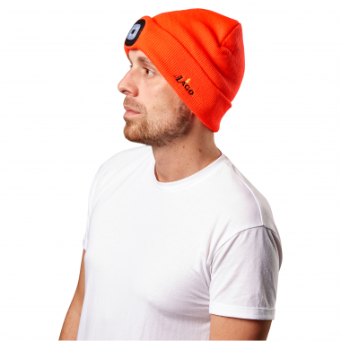 il Lago Prestige Strickmütze Hunter Unisex, m. LED-Lampe (Orange)