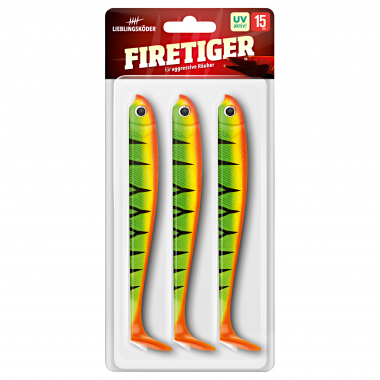 Lieblingsköder Gummifisch Hechtköder (Firetiger)