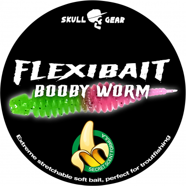 OGP Gummiköder Skull Gear Flexibait Bobby Worm Banana (Green/Pink)
