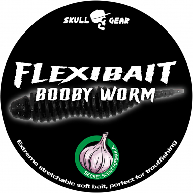 OGP Gummiköder Skull Gear Flexibait Bobby Worm Garlic (Garlic/Black)