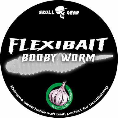 OGP Gummiköder Skull Gear Flexibait Bobby Worm Garlic (Garlic/White)