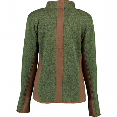 OS Trachten Damen jacke Strick Fleece Leder (grün)