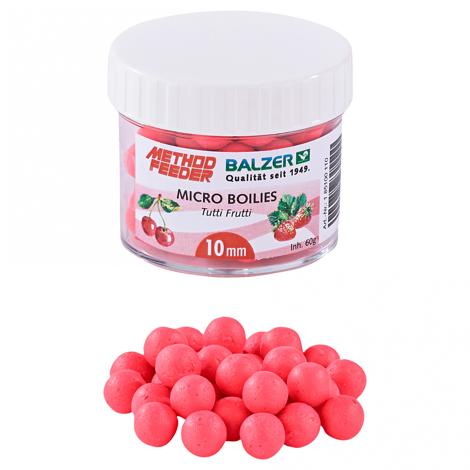 Balzer Method Feeder Boilies (rot, tutti frutti) 