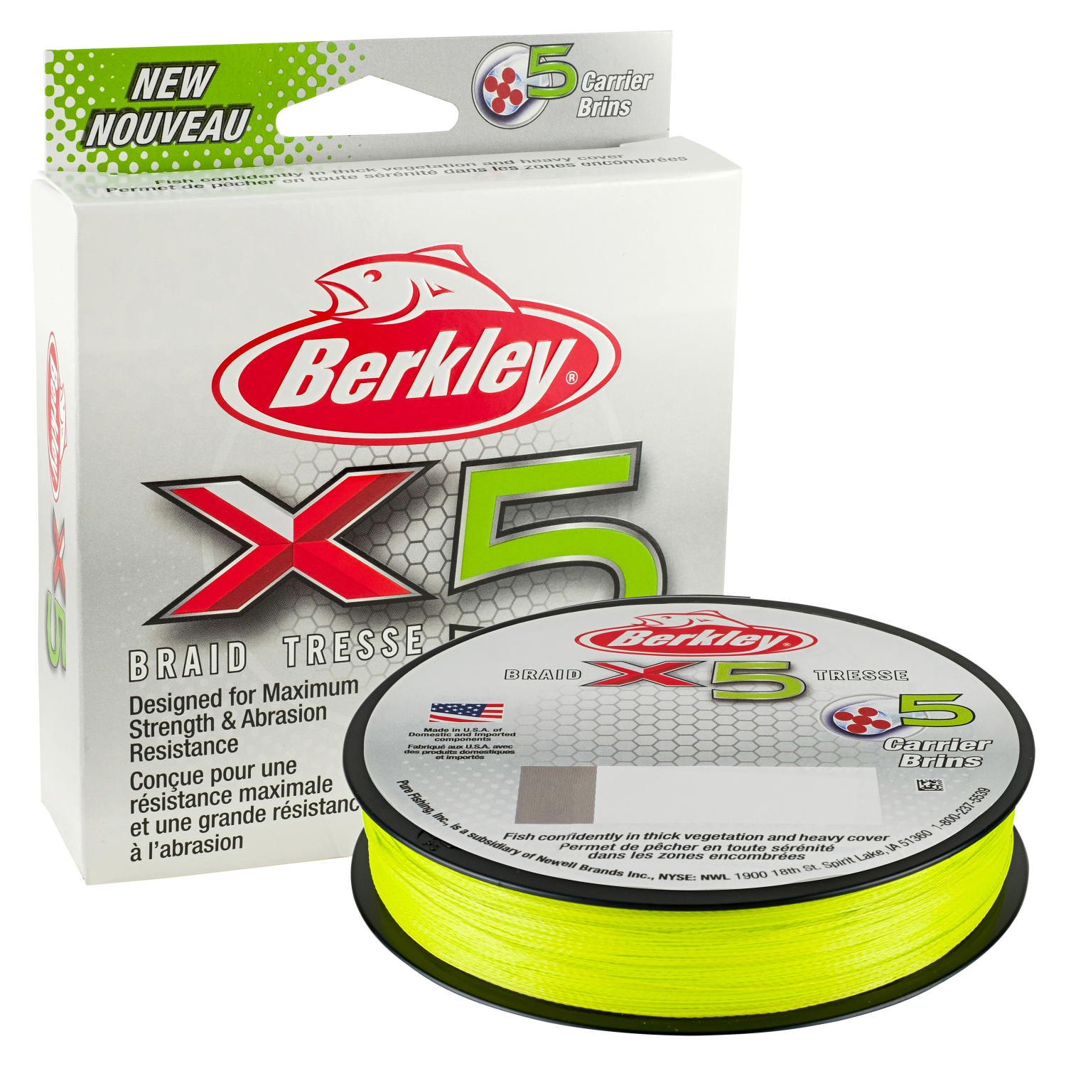 Berkley Angelschnur X5 Braid (Flame Green, 150 m) 