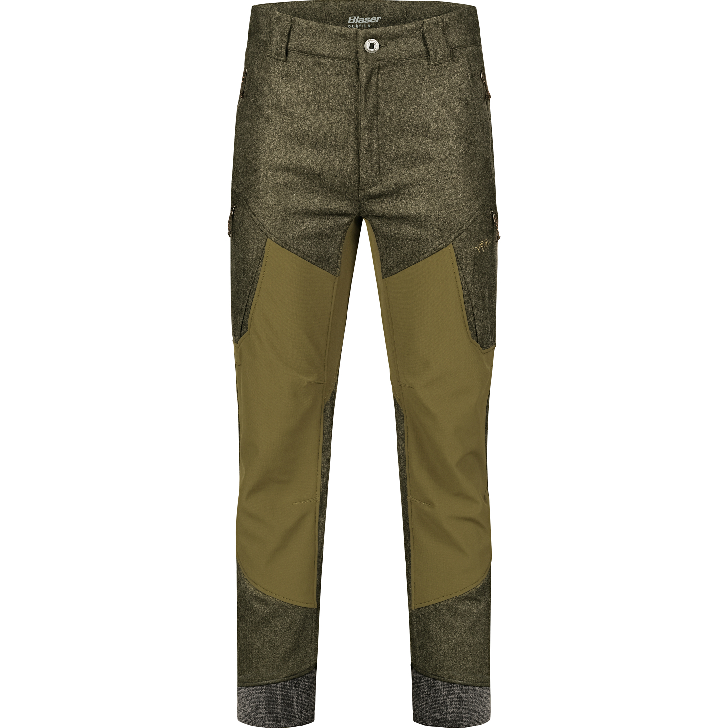 Blaser Herren Vintage Whizz Softshell Hose Olive Melange/schwarz 