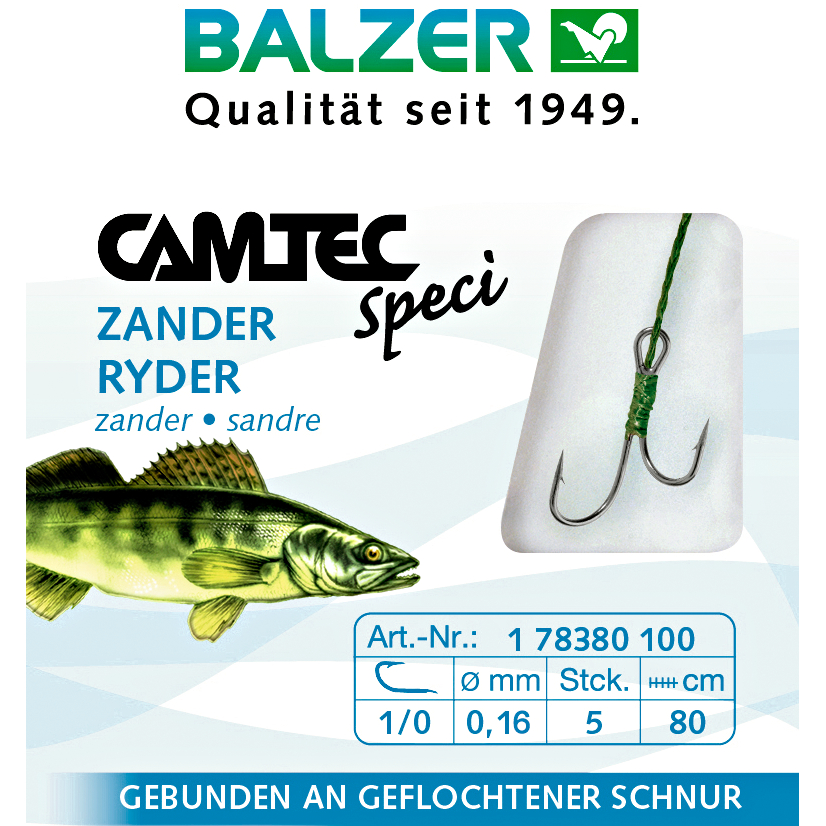 Camtec Ryderhaken mit geflochtener Schnur 