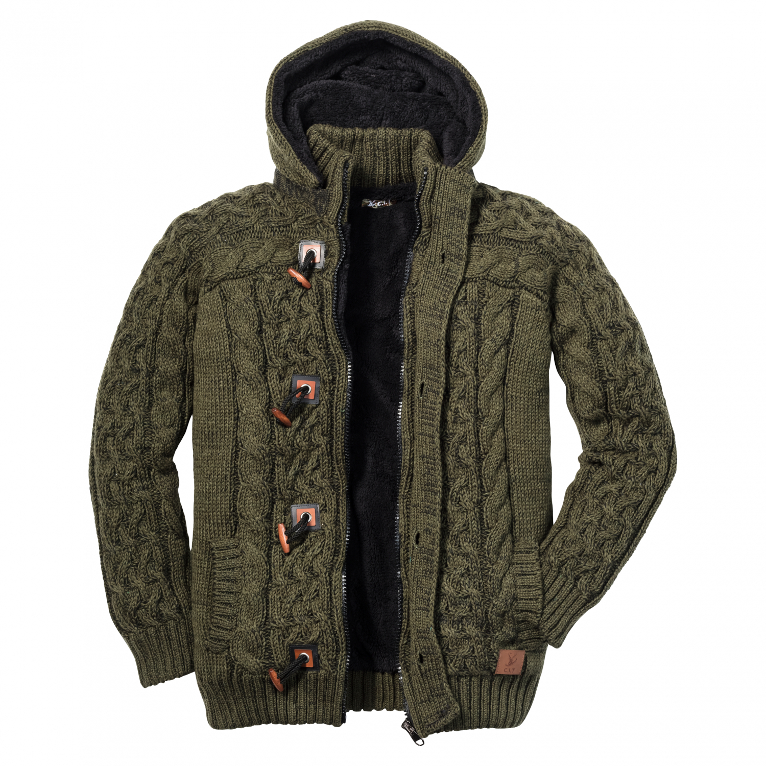 CIT Herren Winter Strickjacke (mit Kapuze) 