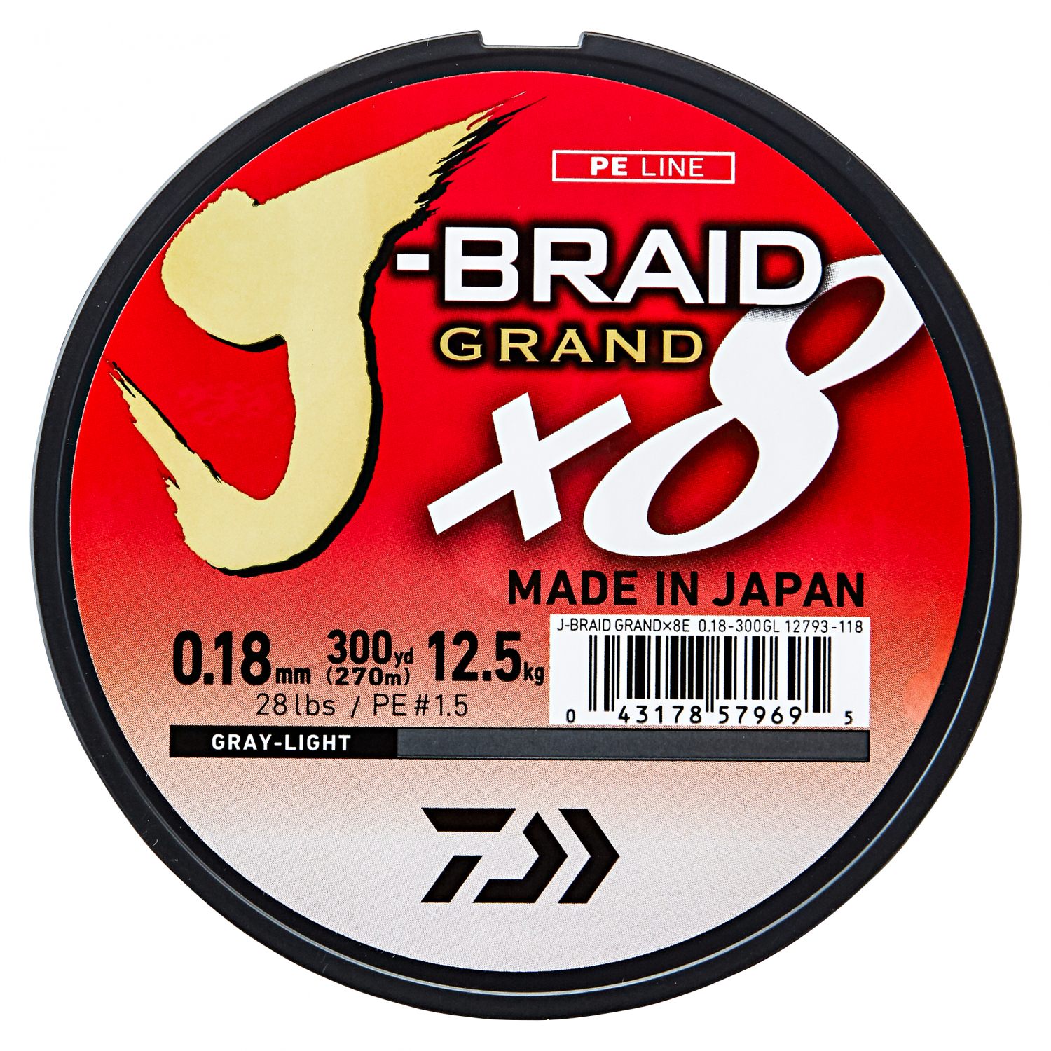 Daiwa Angelschnur J-Braid Grand X8 (hellgrau, 135 m) 