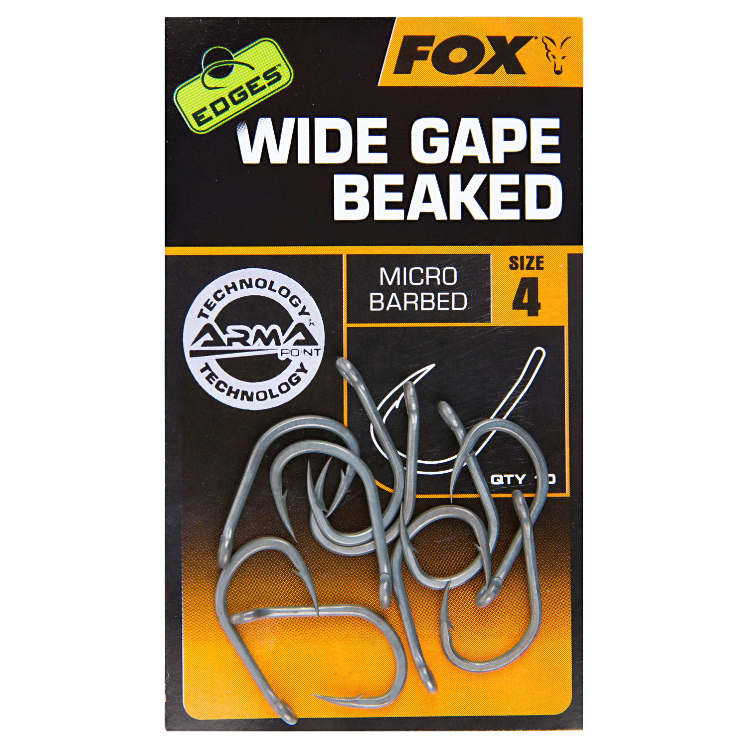 Fox Carp Angelhaken Edges Wide Gape Beaked Hooks X10 