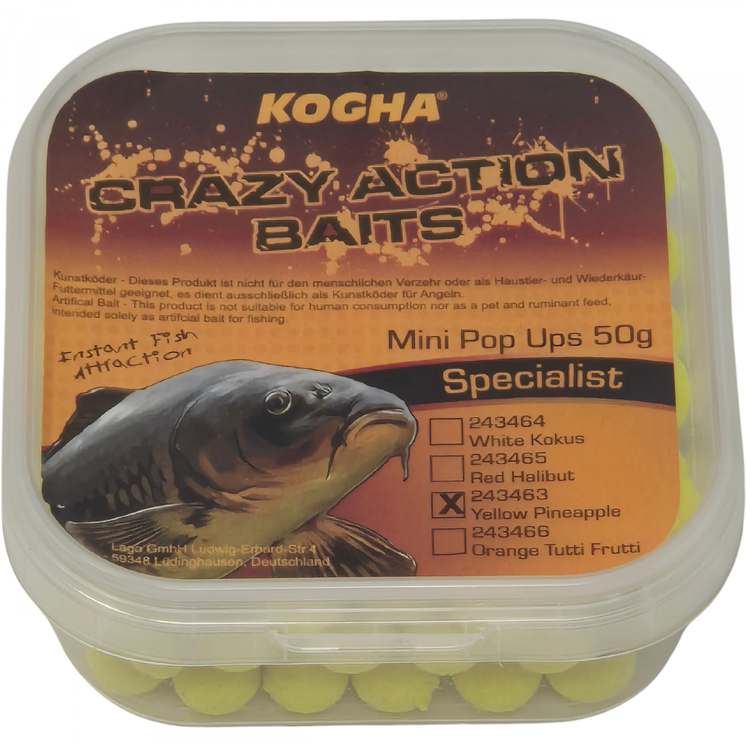 Kogha Crazy Action Baits Mini Pop Ups (Ananas) 