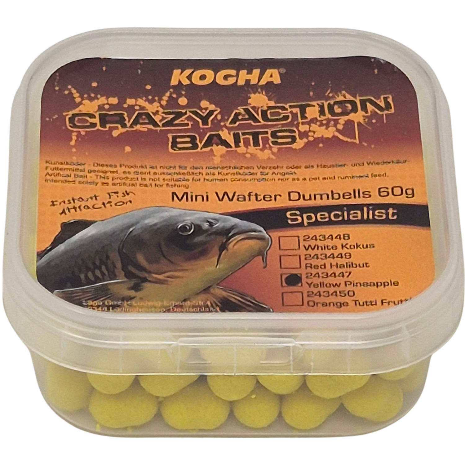 Kogha Crazy Action Baits Mini Wafter Dumbells (Ananas) 