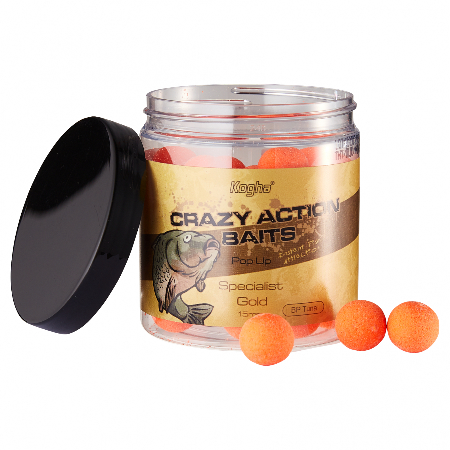 Kogha Pop Up Boilies Crazy Action Baits Specialist Gold (Black Pepper Tuna) 