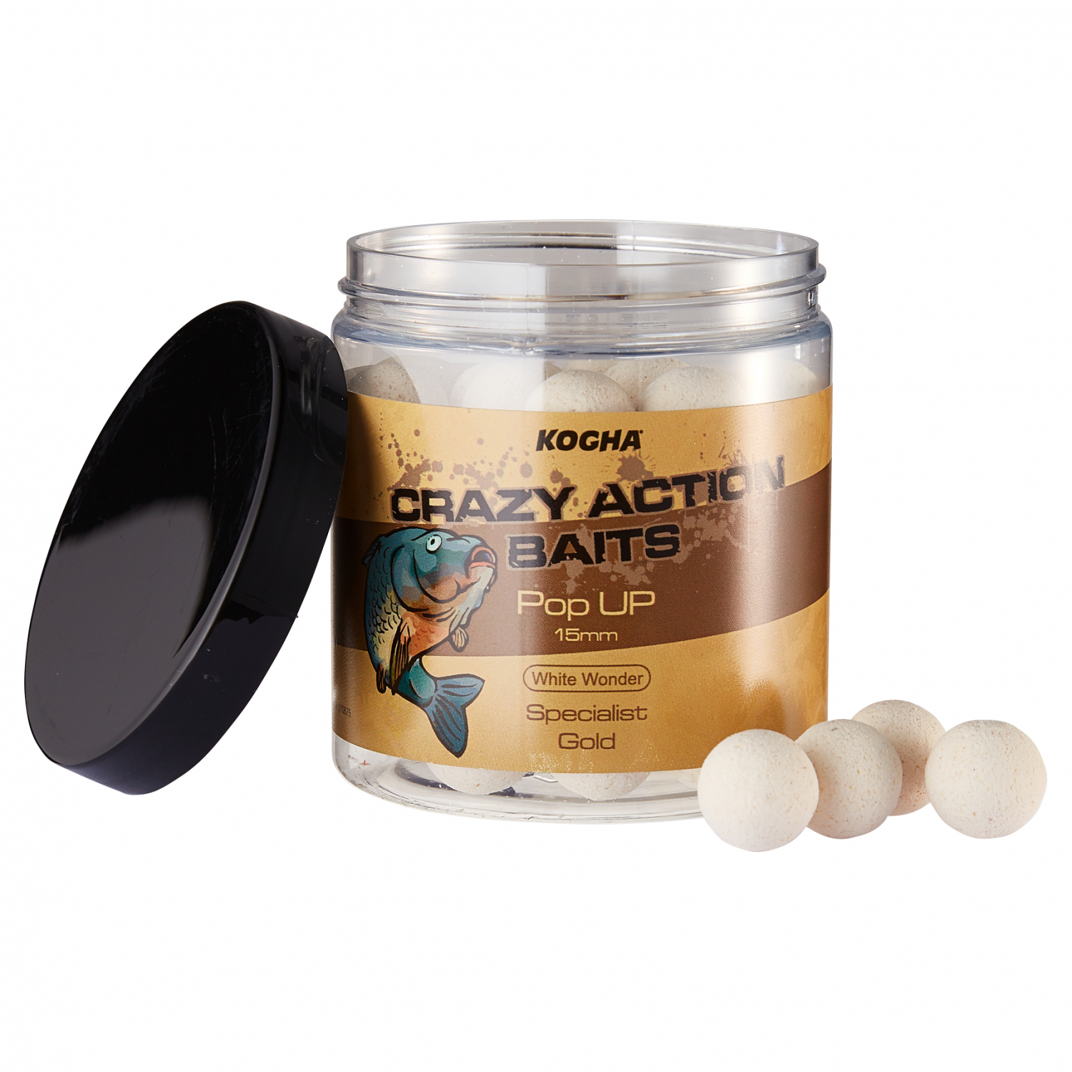 Kogha Pop Up Boilies Crazy Action Baits Specialist Gold (White Wonder) 