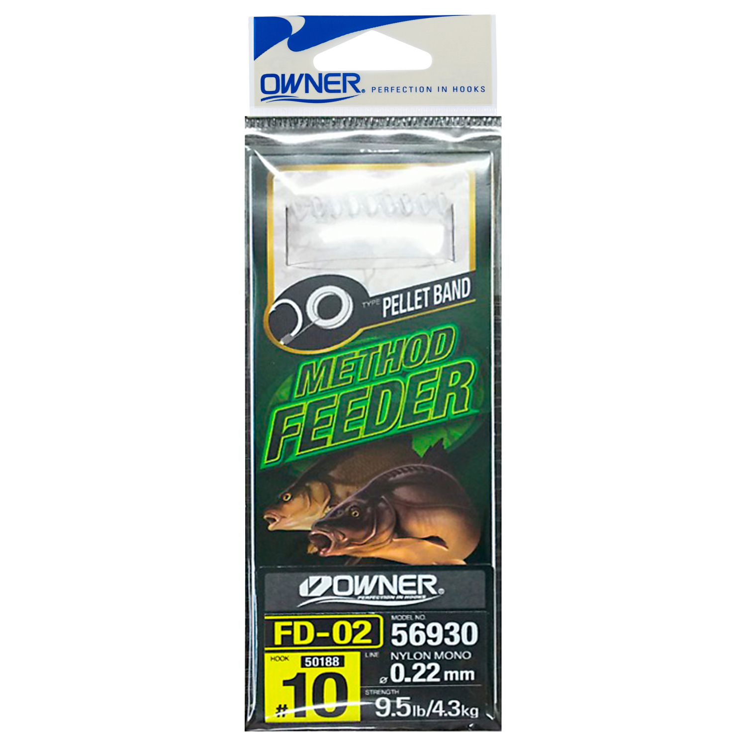 Owner Angelhaken Method Feeder mit Pelletband 