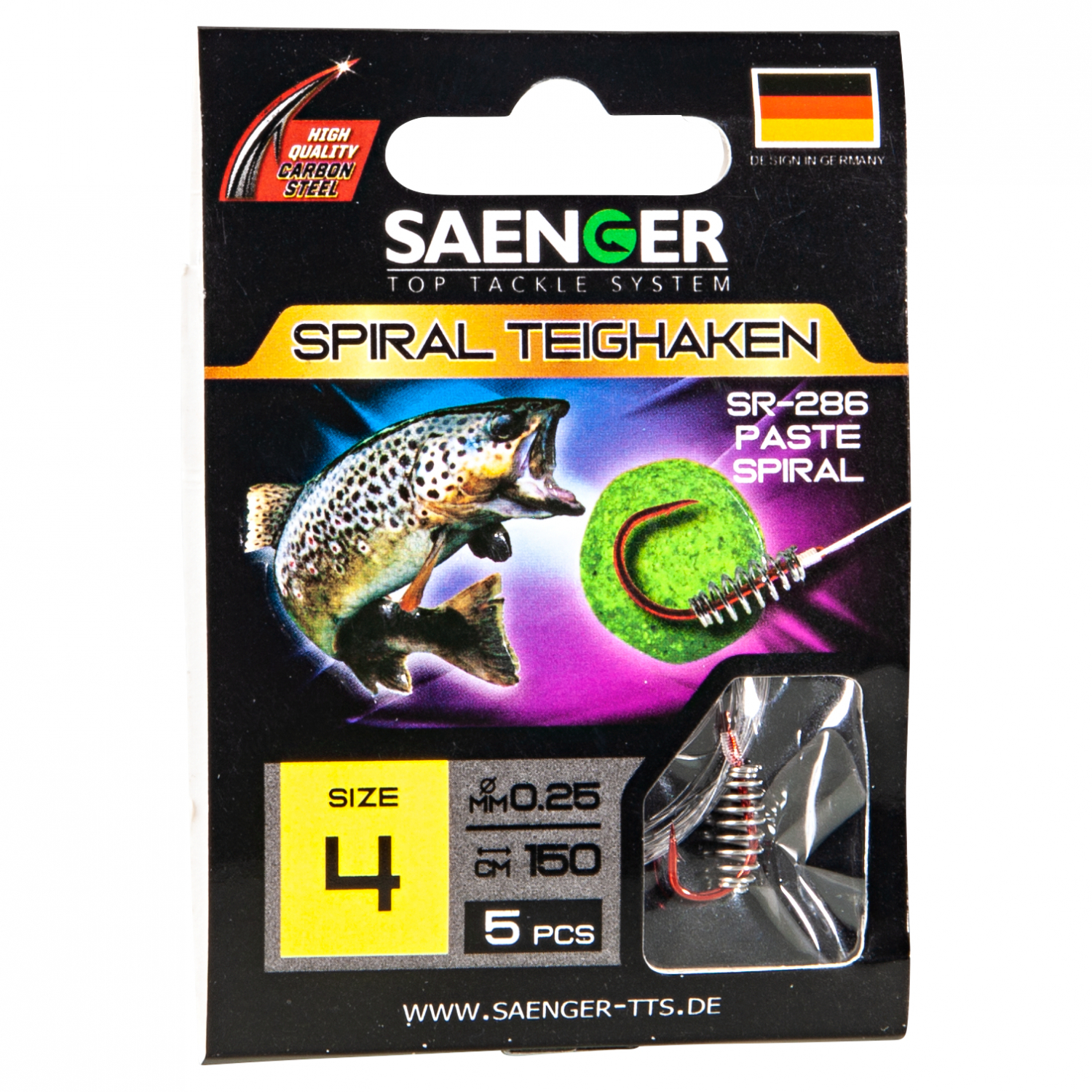 Sänger Zielfisch-Haken, gebunden (Teigspiralhaken SR-286) 