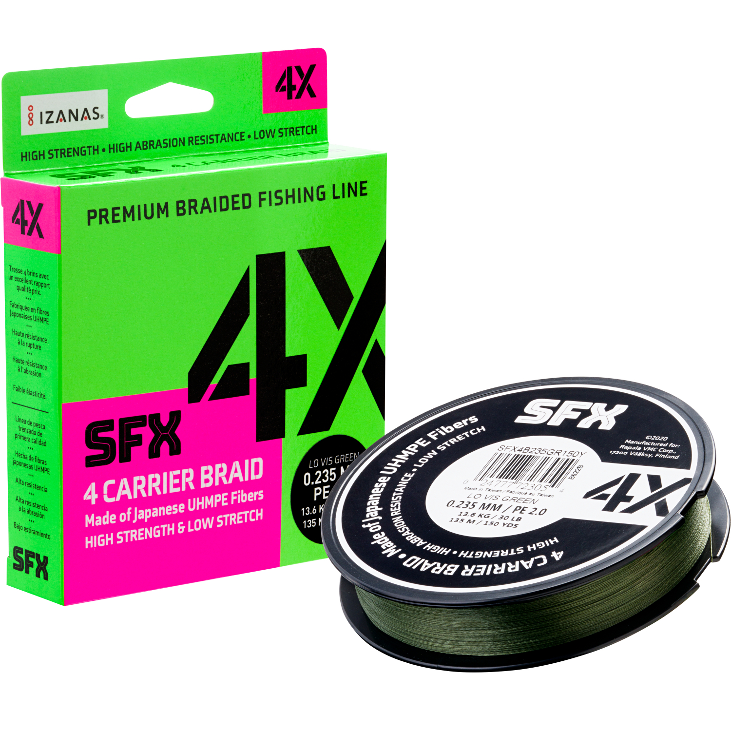 Sufix Geflechtschnur SFX 4 Carrier Braid (Hot Yellow, 135 m) 