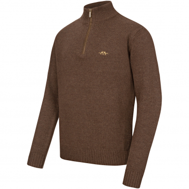 Blaser Woll Halfzip Sweater - braun