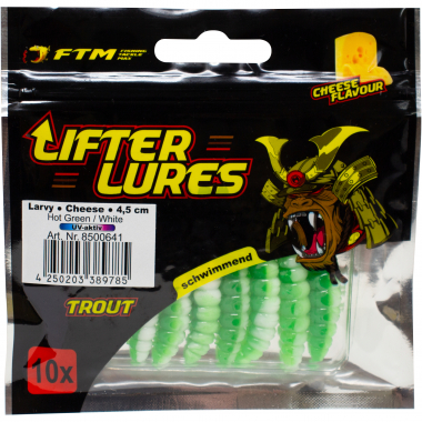 FTM Lifter Lures Larvy, Hot Green/White