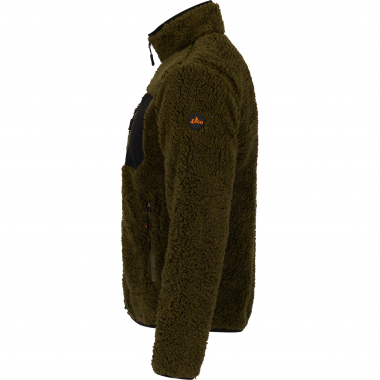 il Lago Prestige Teddyfleece-Jacke Halver Herren (Oliv/Schwarz)
