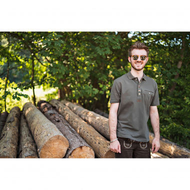 OS Trachten Polo Shirt (braun)
