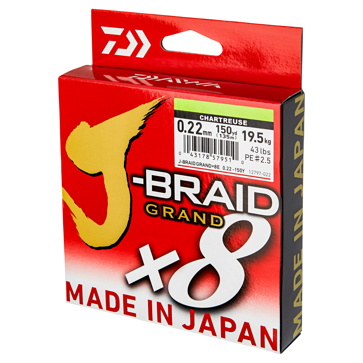 Daiwa Angelschnur J-Braid Grand X8 (chartreuse, 1.350 m) 
