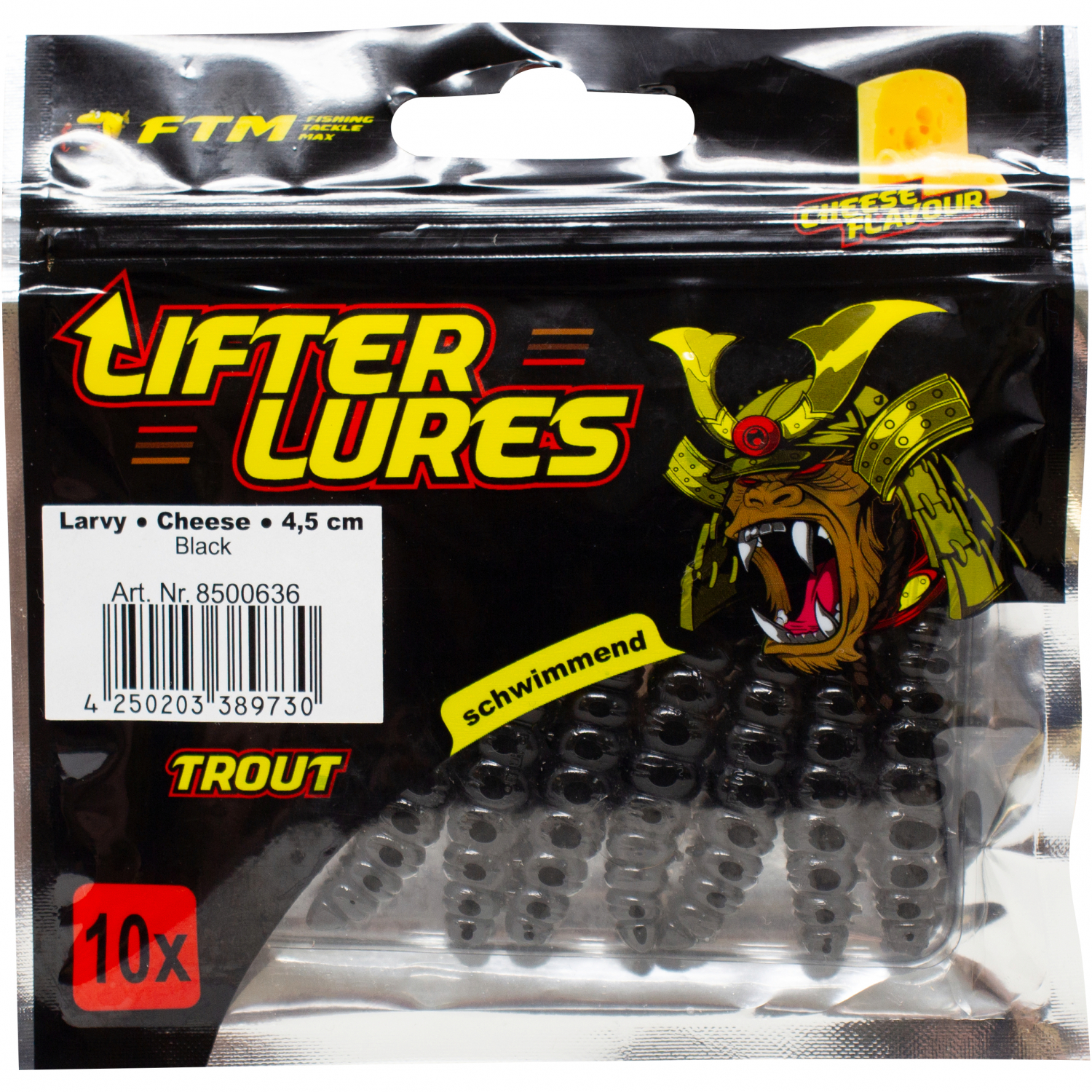 FTM Lifter Lures Larvy, Black 
