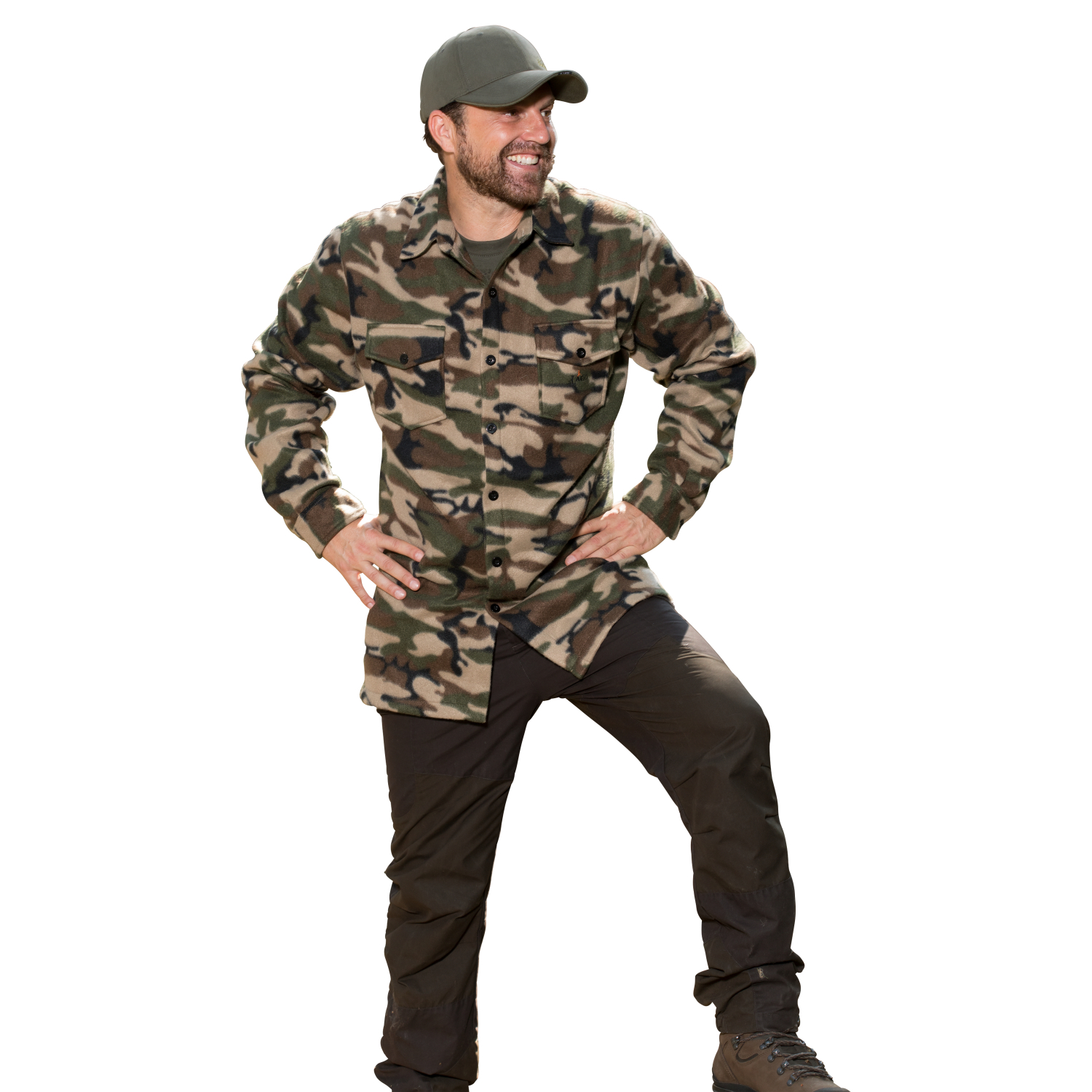 il Lago Basic Herren Fleecehemd Nandu (camouflage) 