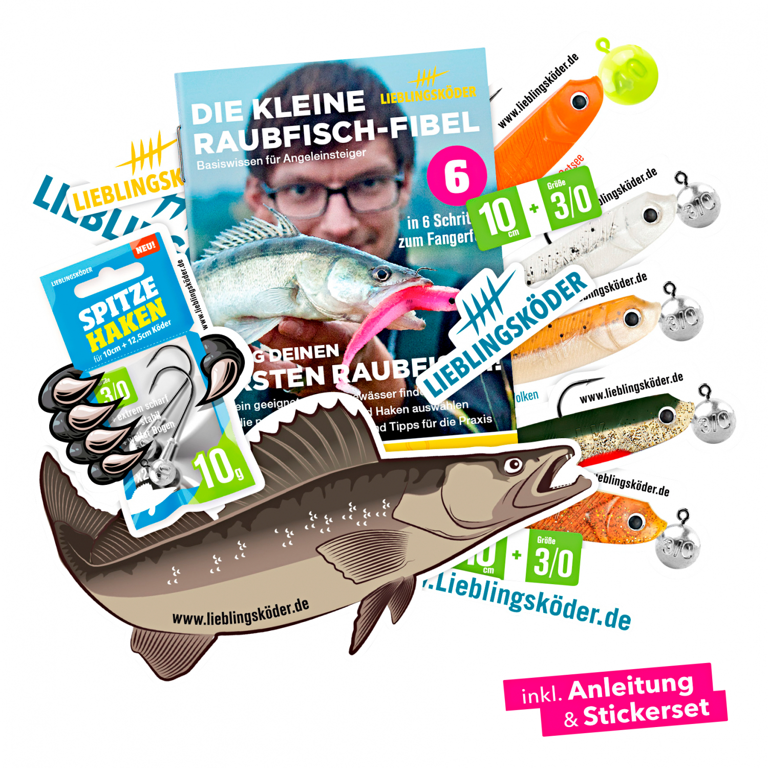 Lieblingsköder Gummifisch Zanderköder (10 cm, Klares Wasser) 
