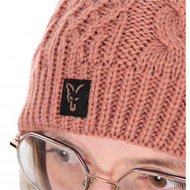 Fox Ladies Knitted Bobble Hat Damen (Dusty Rose Pink)