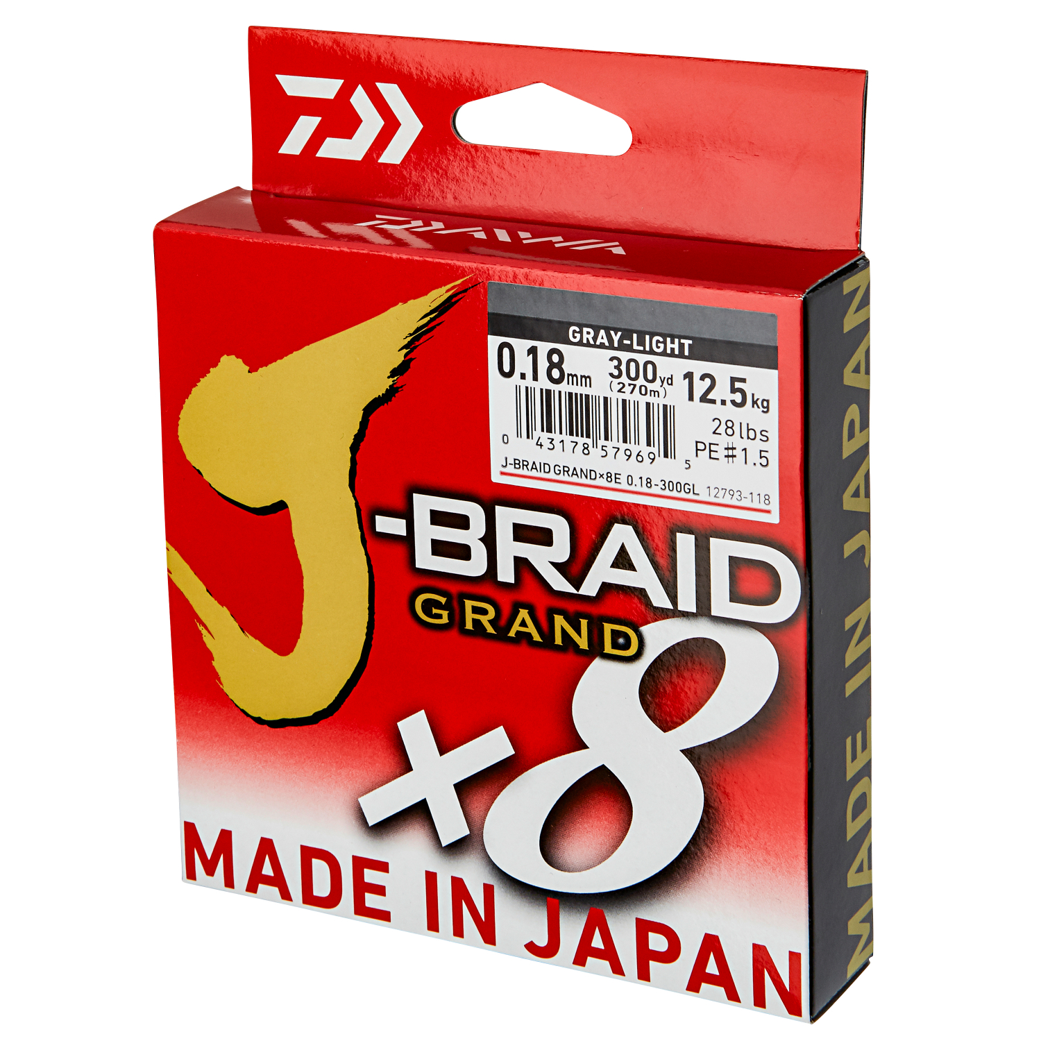 Daiwa Angelschnur J-Braid Grand X8 (hellgrau, 135 m) 