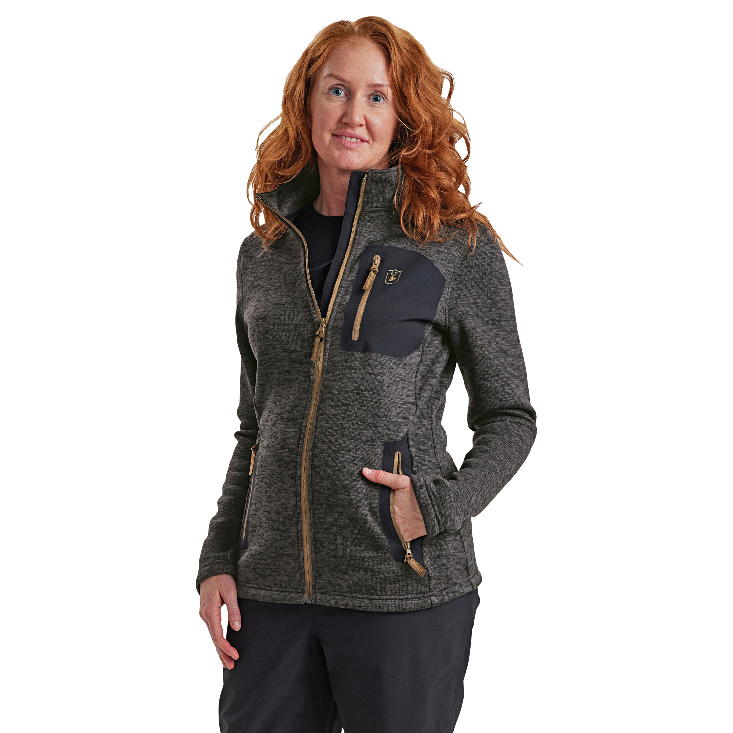 Deerhunter Damen Strickjacke Lady Sarek (Dark Grey Melange) 