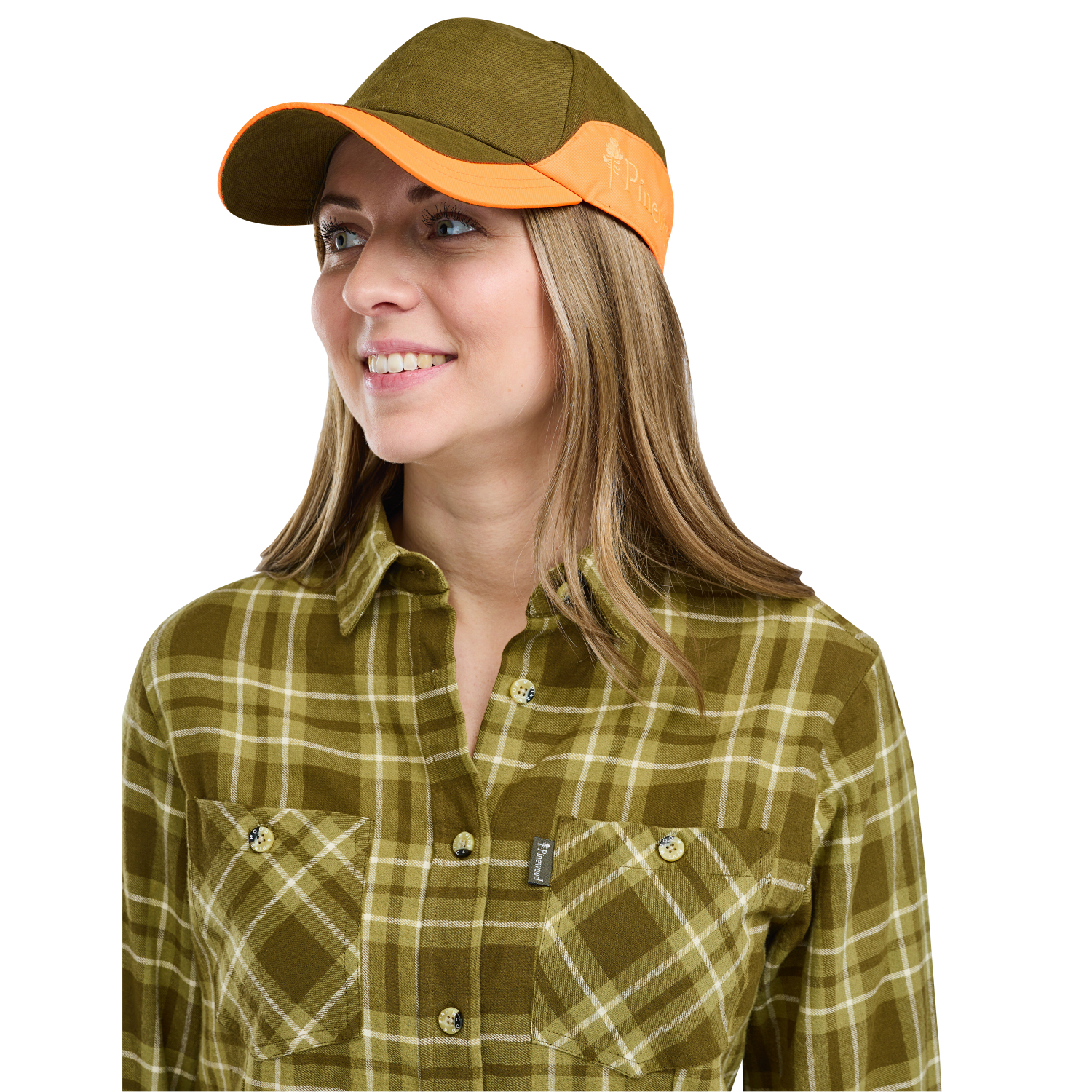 Pinewood Damen Bluse Felicia Flanell (Oliv) 