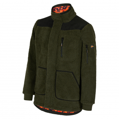 Il Lago Wende-Faserpelzjacke Bergfjord LTX Herren (Dunkel Oliv/phantomX Orange Blaze)