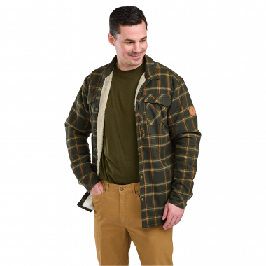 Pinewood Herren Pile Overshirt (Dunkelgrün)