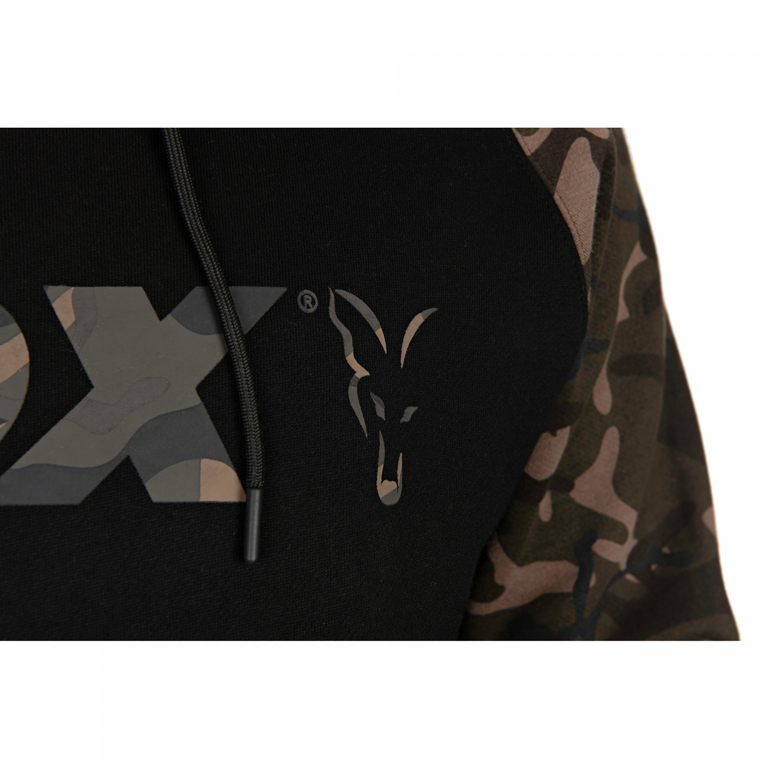 Fox Carp Hoody Raglan Black/Camo Gr. S 
