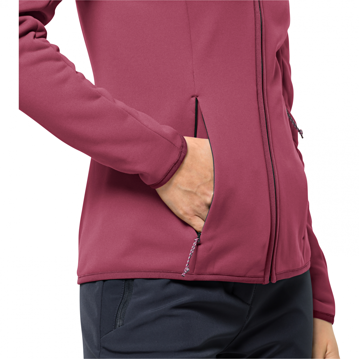 Jack Wolfskin Damen Jacke Baiselberg Hooded Fz (sangria red) 