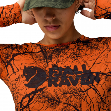 Fjäll Räven Damen Langarm Shirt Värmland Wool (Orange Multi Camo)