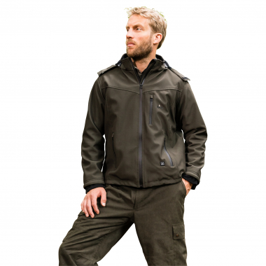 il Lago Red Level Softshelljacke Feuerland Herren, beheizbar (Oliv)
