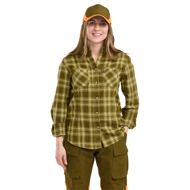 Pinewood Bluse Felicia Flanell (Oliv)