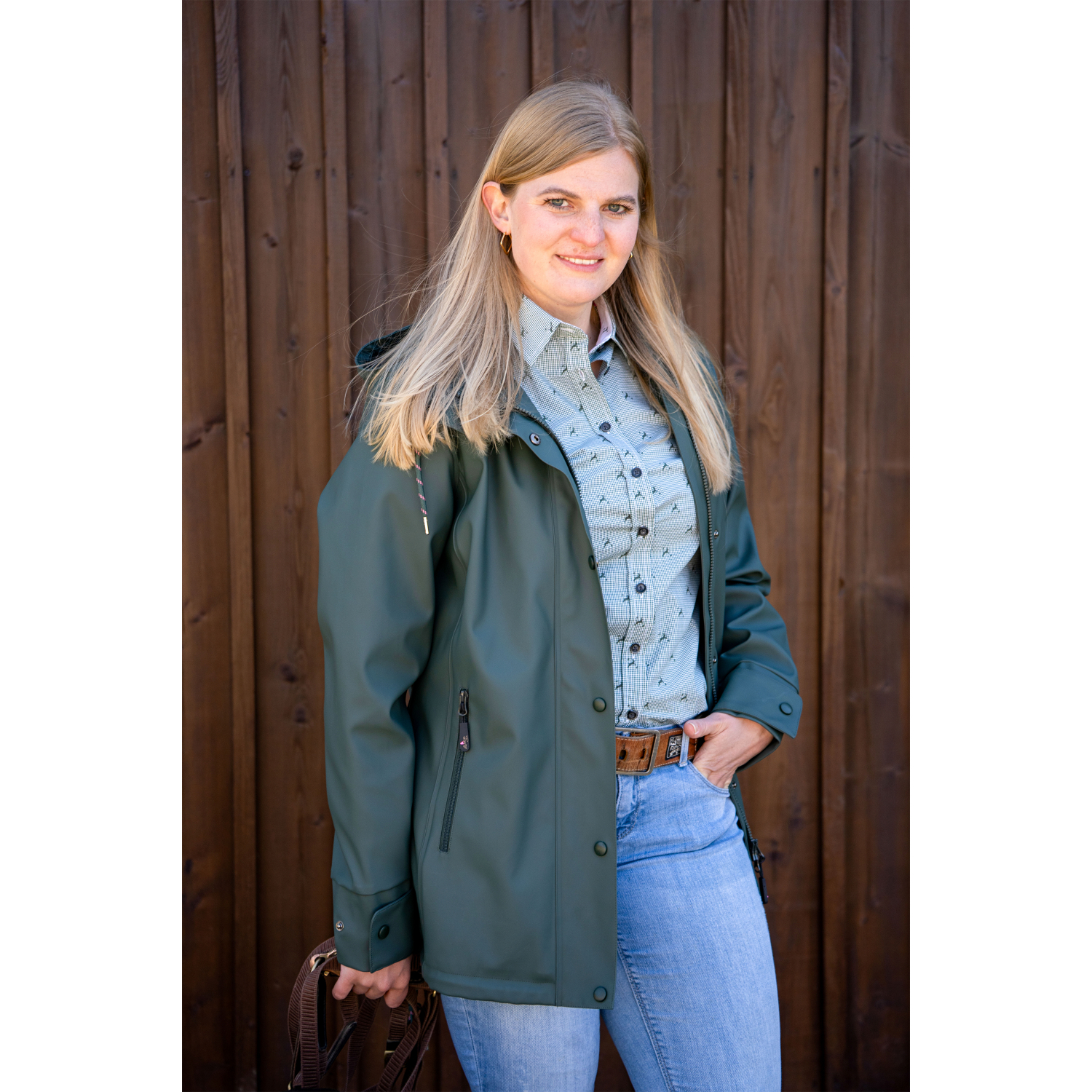 il Lago Sie Damen Bluse Hirschlein (oliv) 