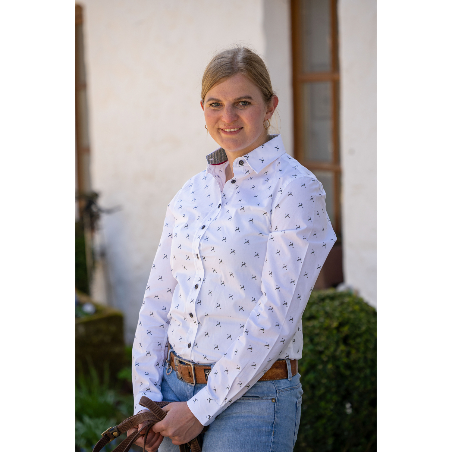 il Lago Sie Damen Bluse Hirschlein (weiß) 
