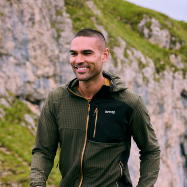 Regatta Alven Fleecejacke Herren (Dark Khaki/Black)