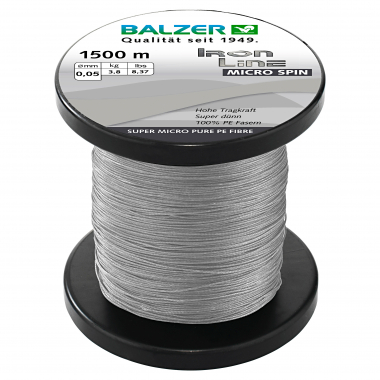 Balzer Fishing Line Iron Line Micro Spin (grey, 1.500 m)