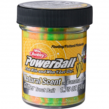 Berkley Trout Bait Power Bait Trout Dough Fruit Range (Banana Boost, rainbow)
