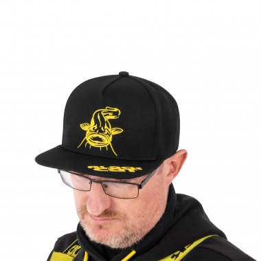 Black Cat Black Flat Peak Cap