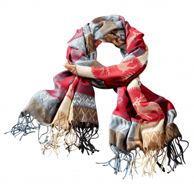 Cassandra Accessoires Women's Scarf with stag motif (red)