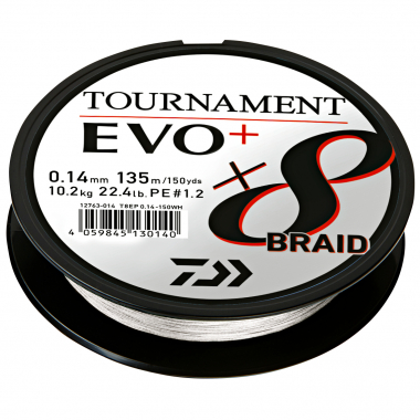 Daiwa Fishing Line Tournament X8 Braid EVO+ (135 m, white)