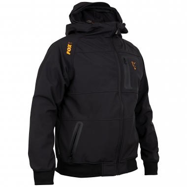 Fox Carp Men's Collection Outdoor Jacket Shell Hoodie (black/orange)