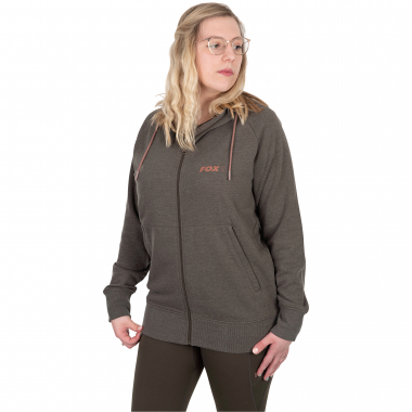 Fox Women Clothing Zipped Hoodie Women (Smoky Gray/Green Mottled)
